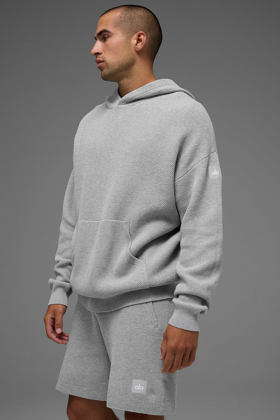 Sports Club Sweater Knit Hoodie - Athletic Heather Grey — photo 1
