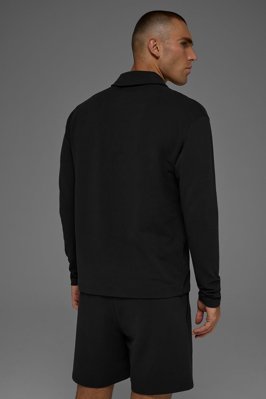 Double Take Long Sleeve Polo - Black — photo 3