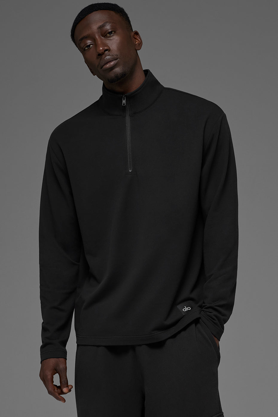 Double Take Long Sleeve 1/4 Zip - Black — photo 1
