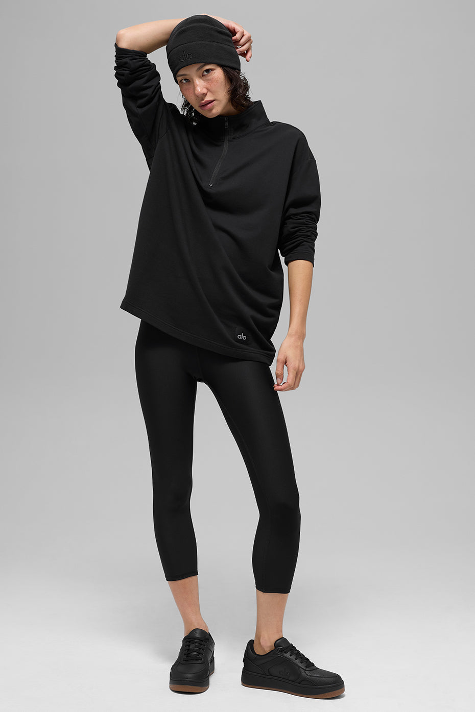 Double Take Long Sleeve 1/4 Zip - Black — photo 5
