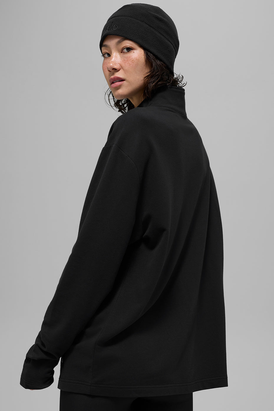 Double Take Long Sleeve 1/4 Zip - Black — photo 3