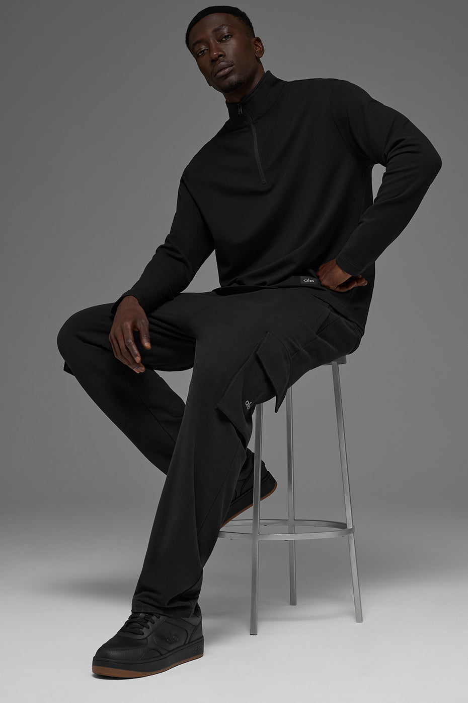 Double Take Long Sleeve 1/4 Zip - Black — photo 4