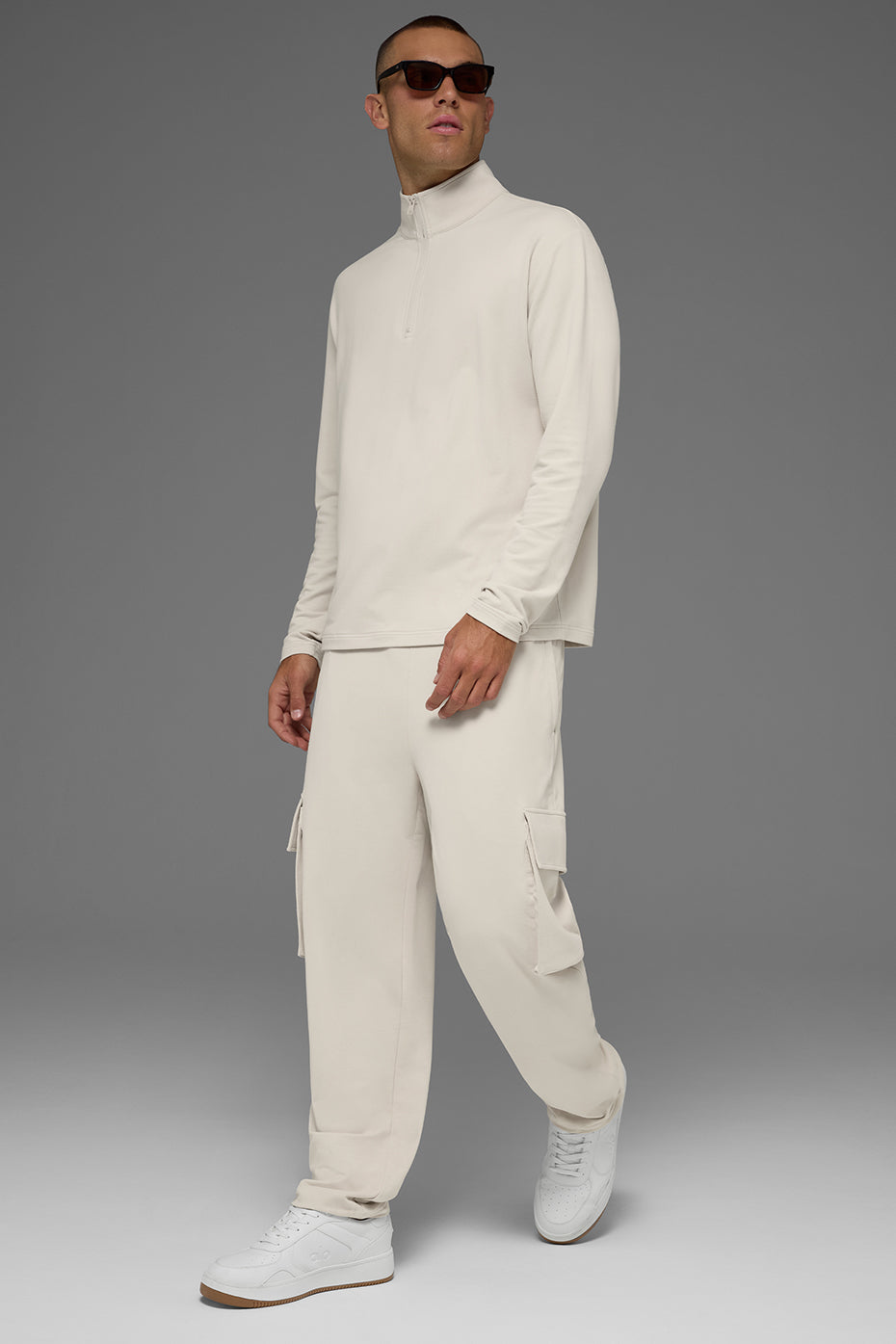 Double Take Long Sleeve 1/4 Zip - Bone — photo 6