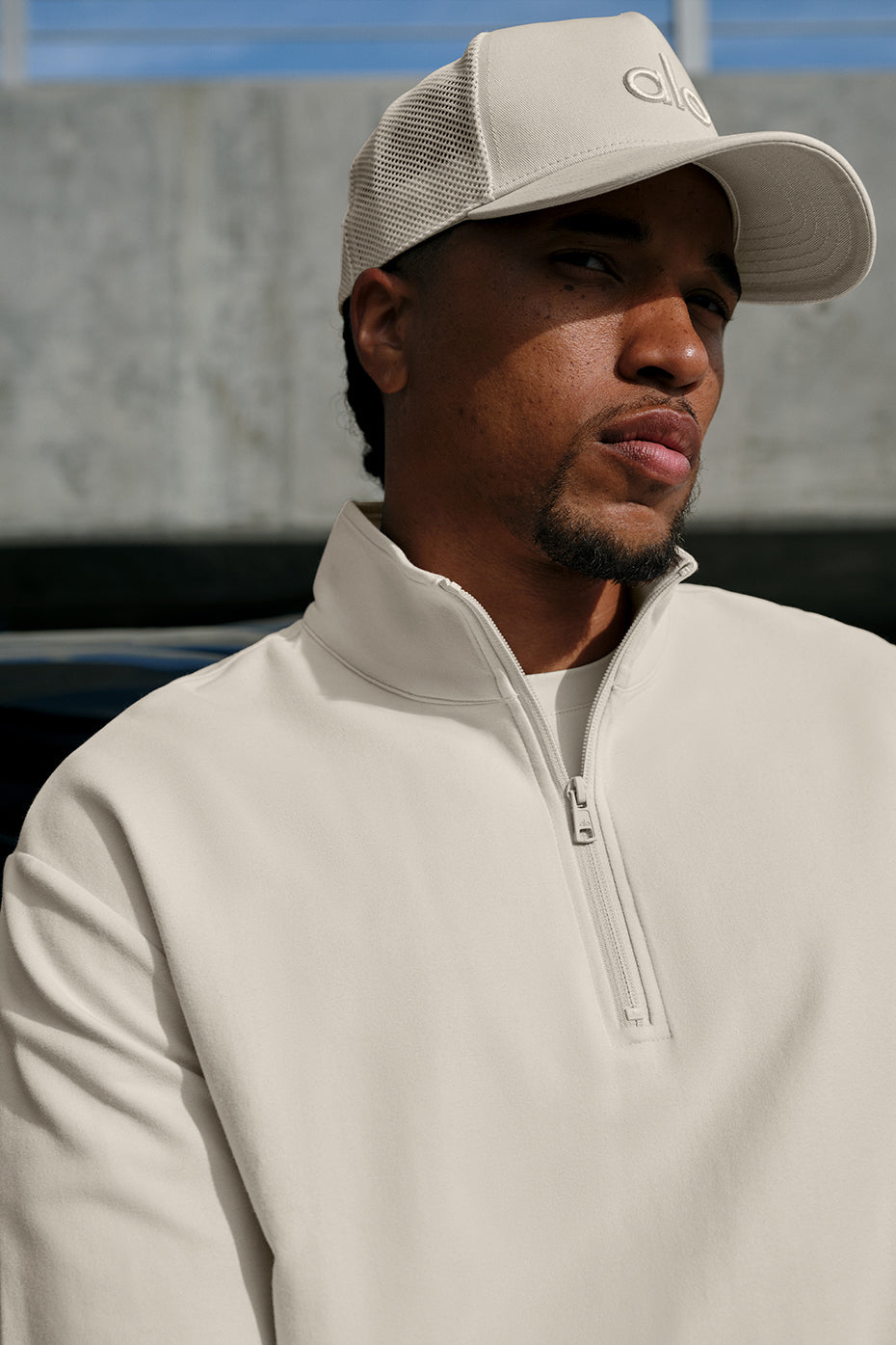 Double Take Long Sleeve 1/4 Zip - Bone — photo 1