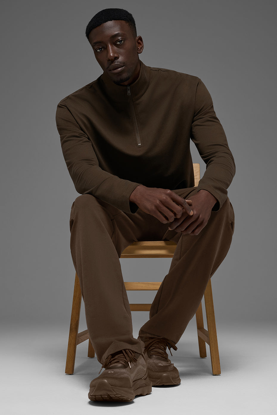 Double Take Long Sleeve 1/4 Zip - Espresso — photo 6