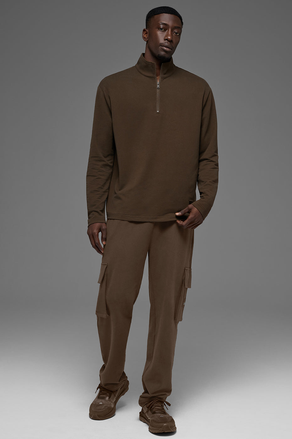 Double Take Long Sleeve 1/4 Zip - Espresso — photo 7