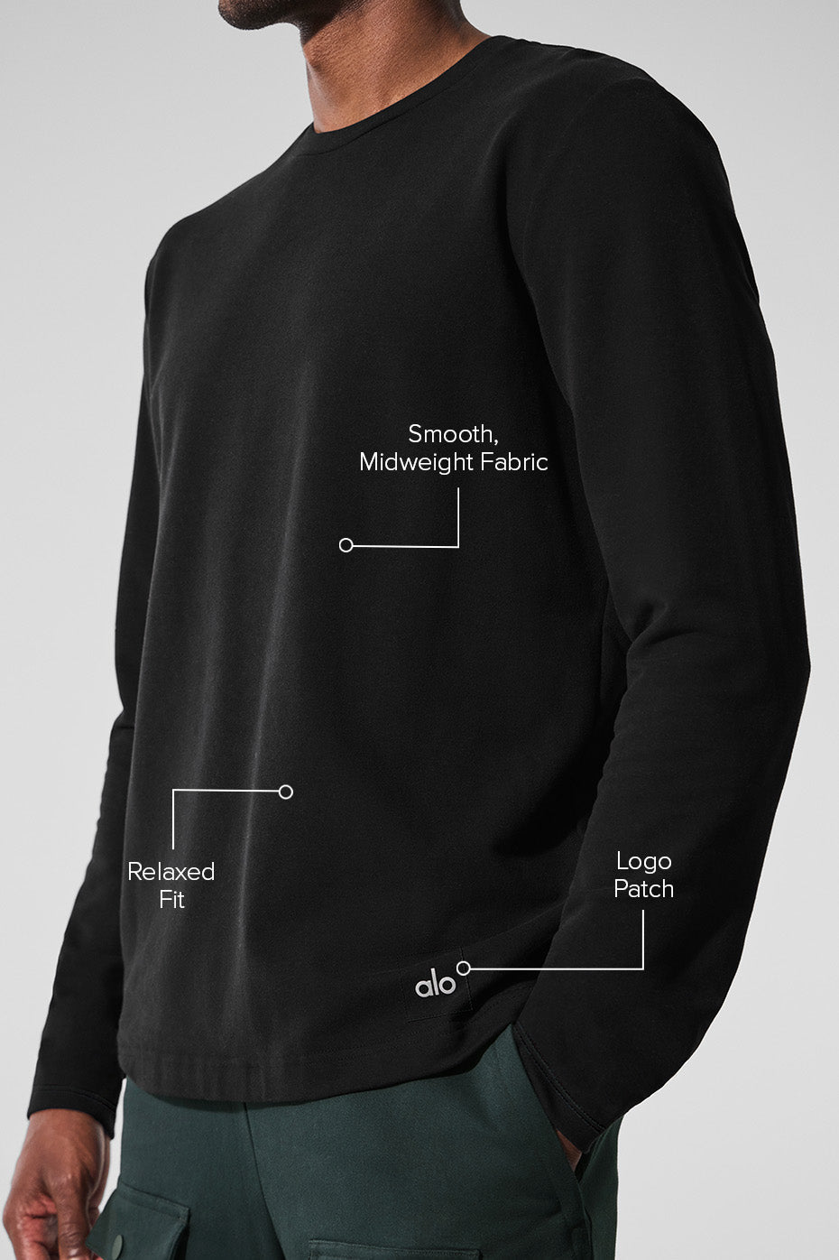 Double Take Long Sleeve Crew - Black — photo 2