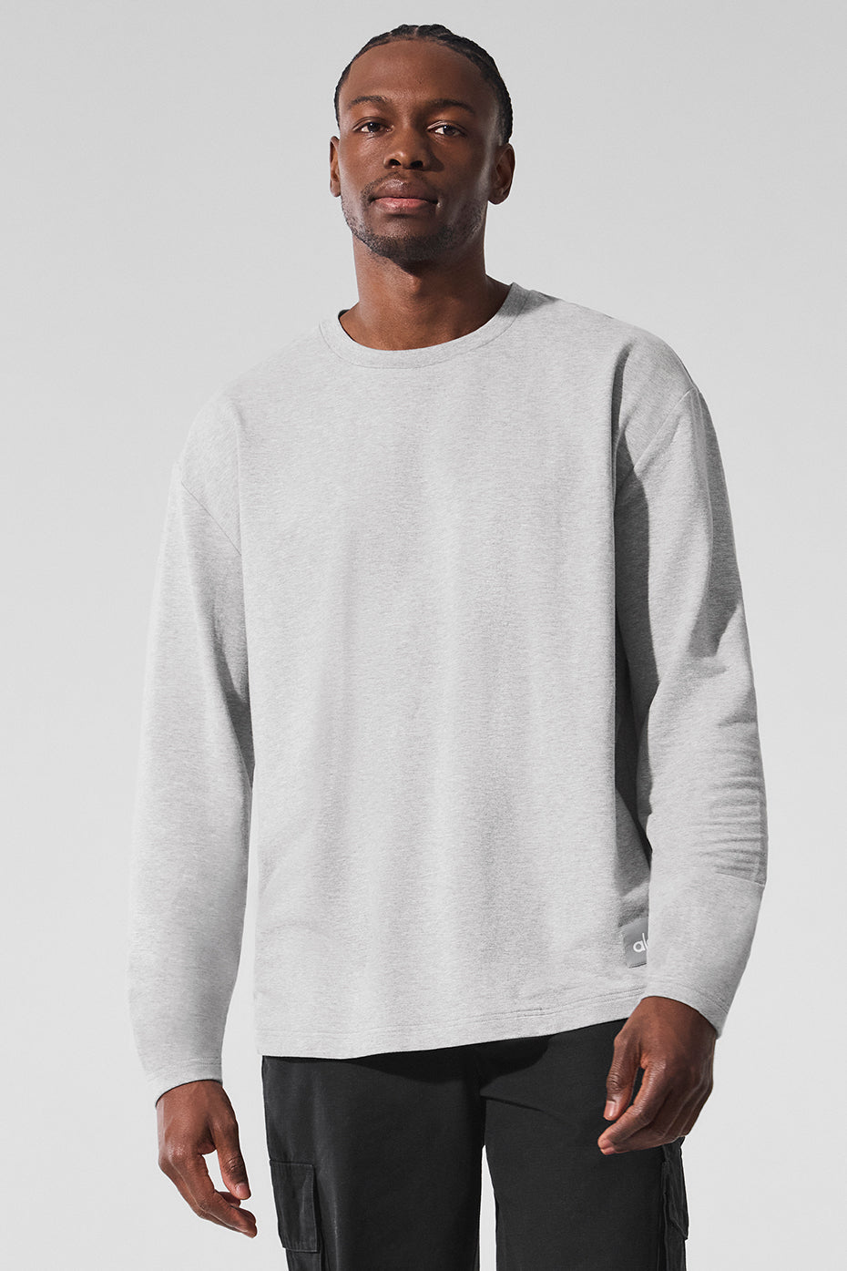 Double Take Long Sleeve Crew - Athletic Heather Grey — photo 1