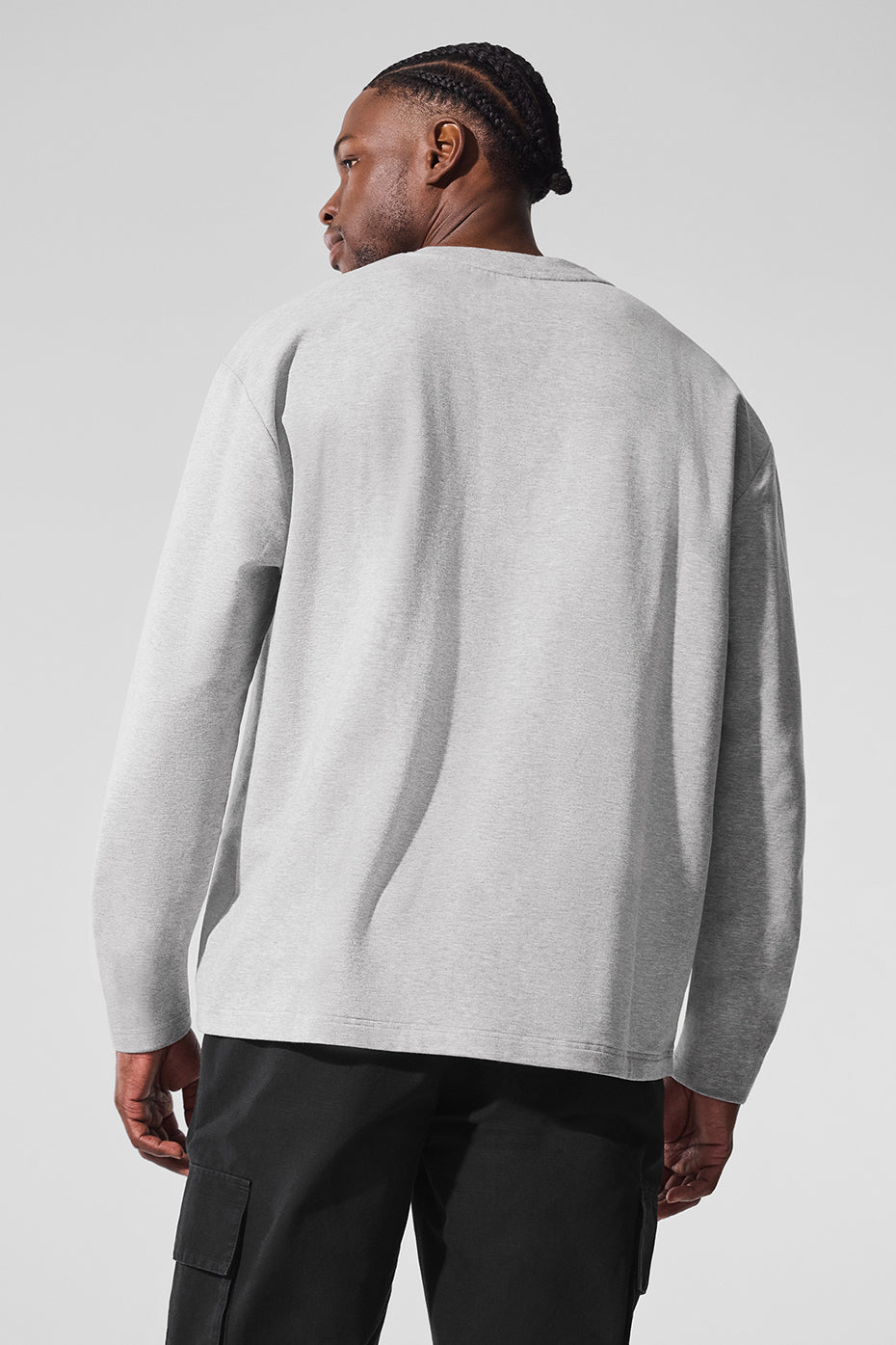Double Take Long Sleeve Crew - Athletic Heather Grey — photo 3