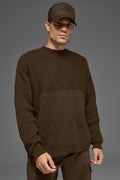 Domain Shift Rib Knit Sweater Crew - Espresso — photo 1