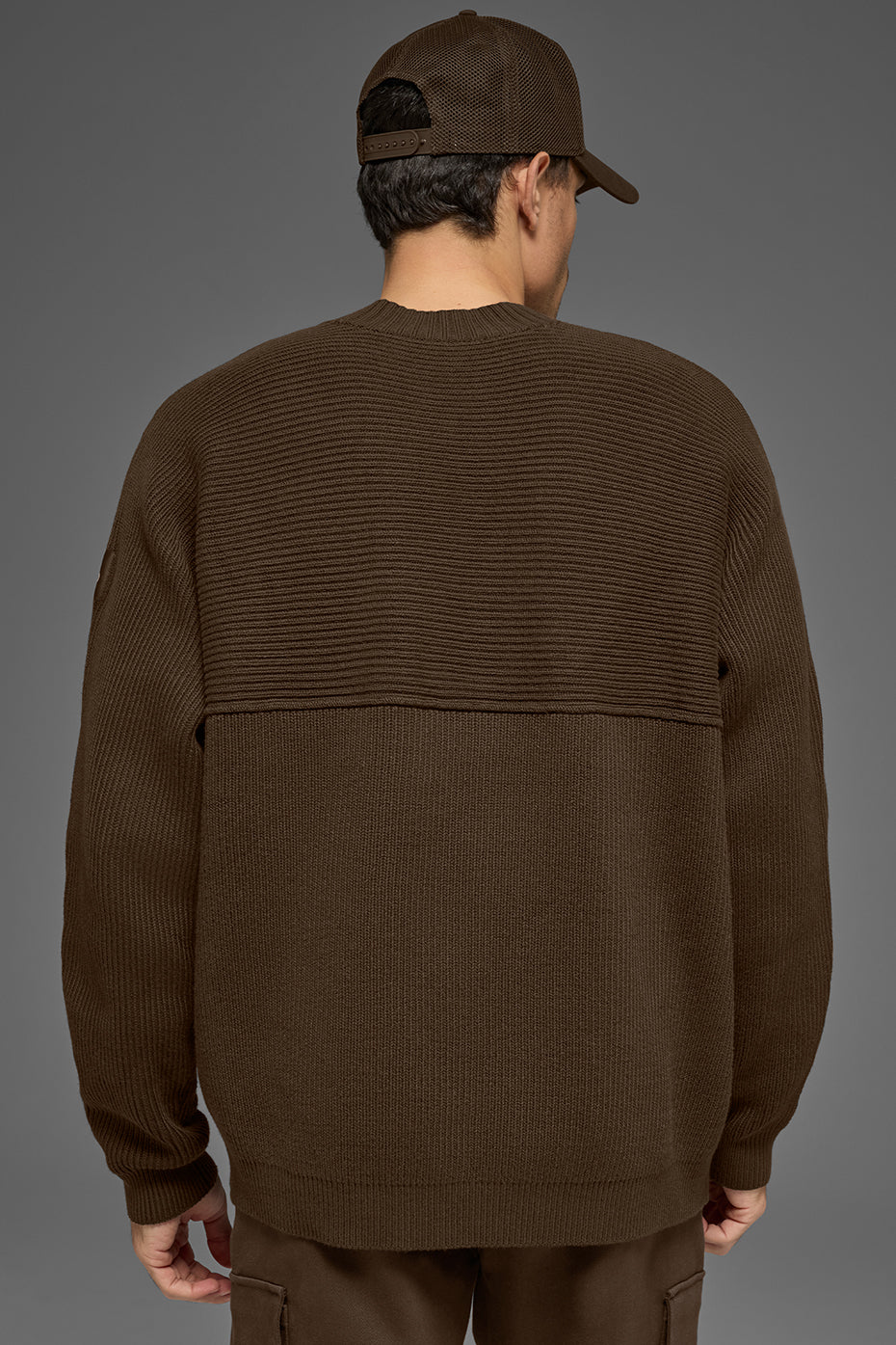 Domain Shift Rib Knit Sweater Crew - Espresso — photo 3