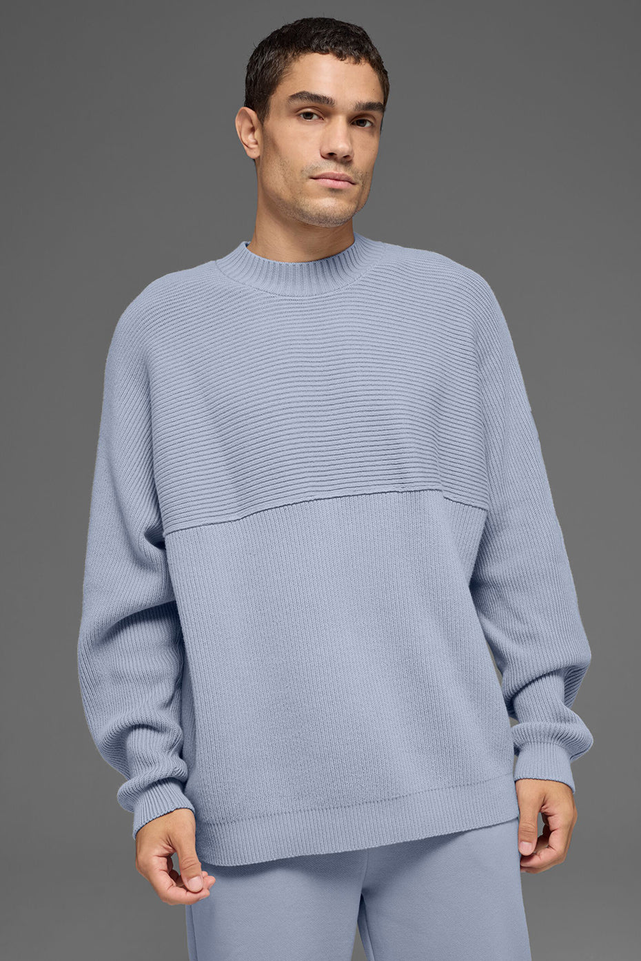 Domain Shift Rib Knit Sweater Crew - Winter Frost — photo 1