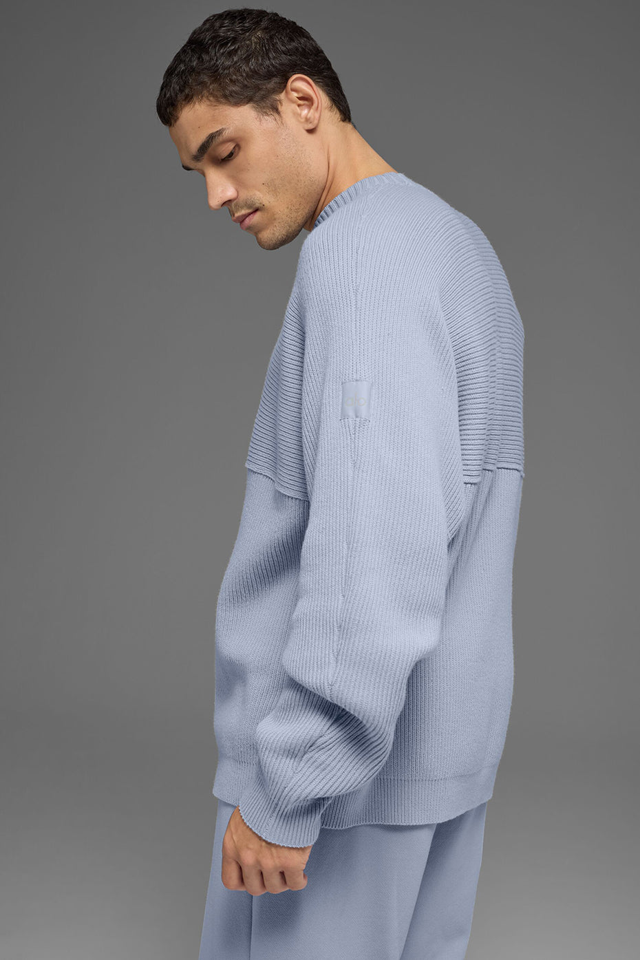 Domain Shift Rib Knit Sweater Crew - Winter Frost — photo 4