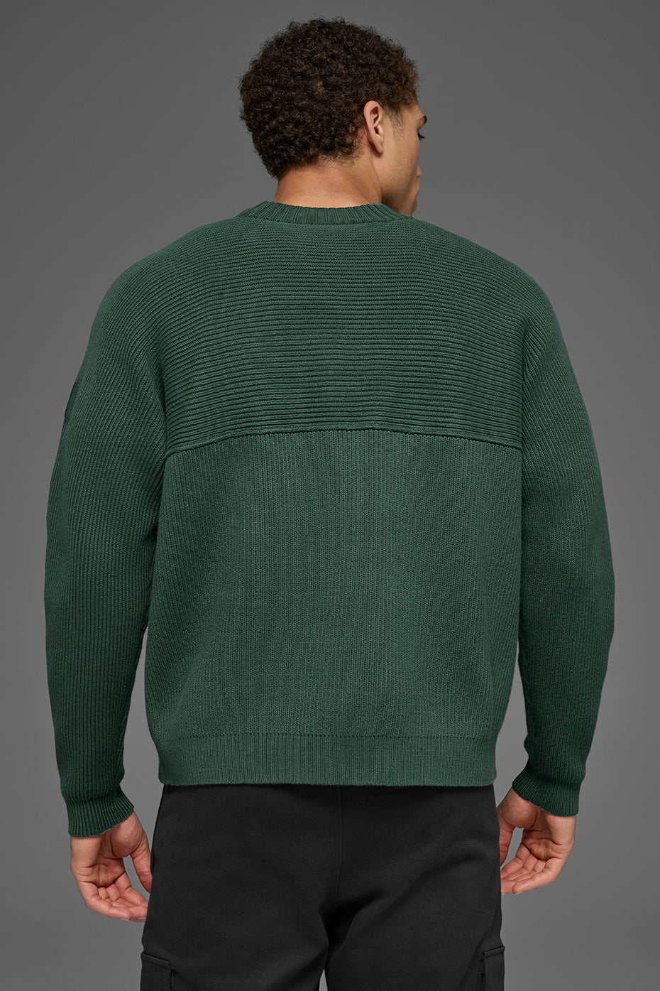 Domain Shift Rib Knit Sweater Crew - Clover Green — photo 4