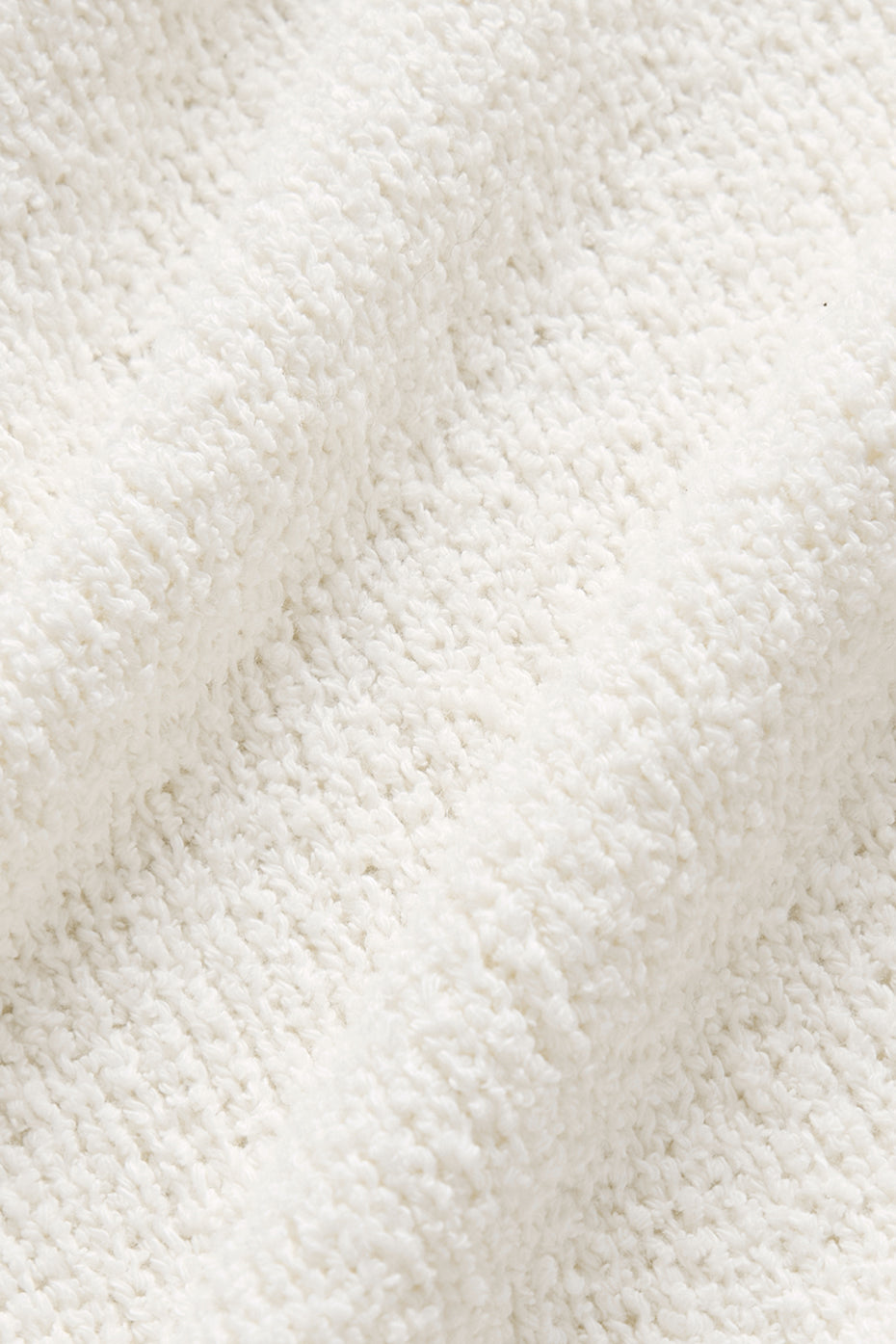 Textured Knit Long Sleeve Polo - Ivory — photo 6
