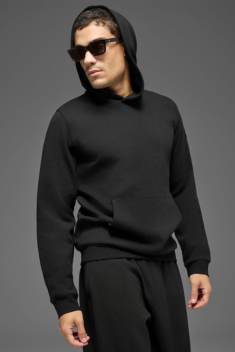 Waffle Lounge Hoodie - Black — photo 4