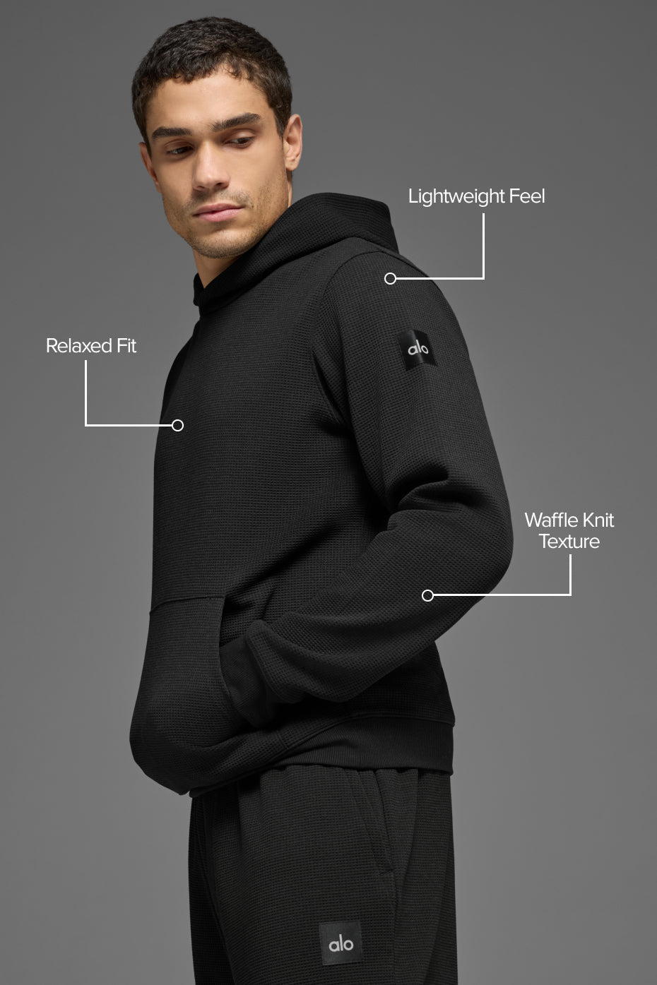 Waffle Lounge Hoodie - Black — photo 2