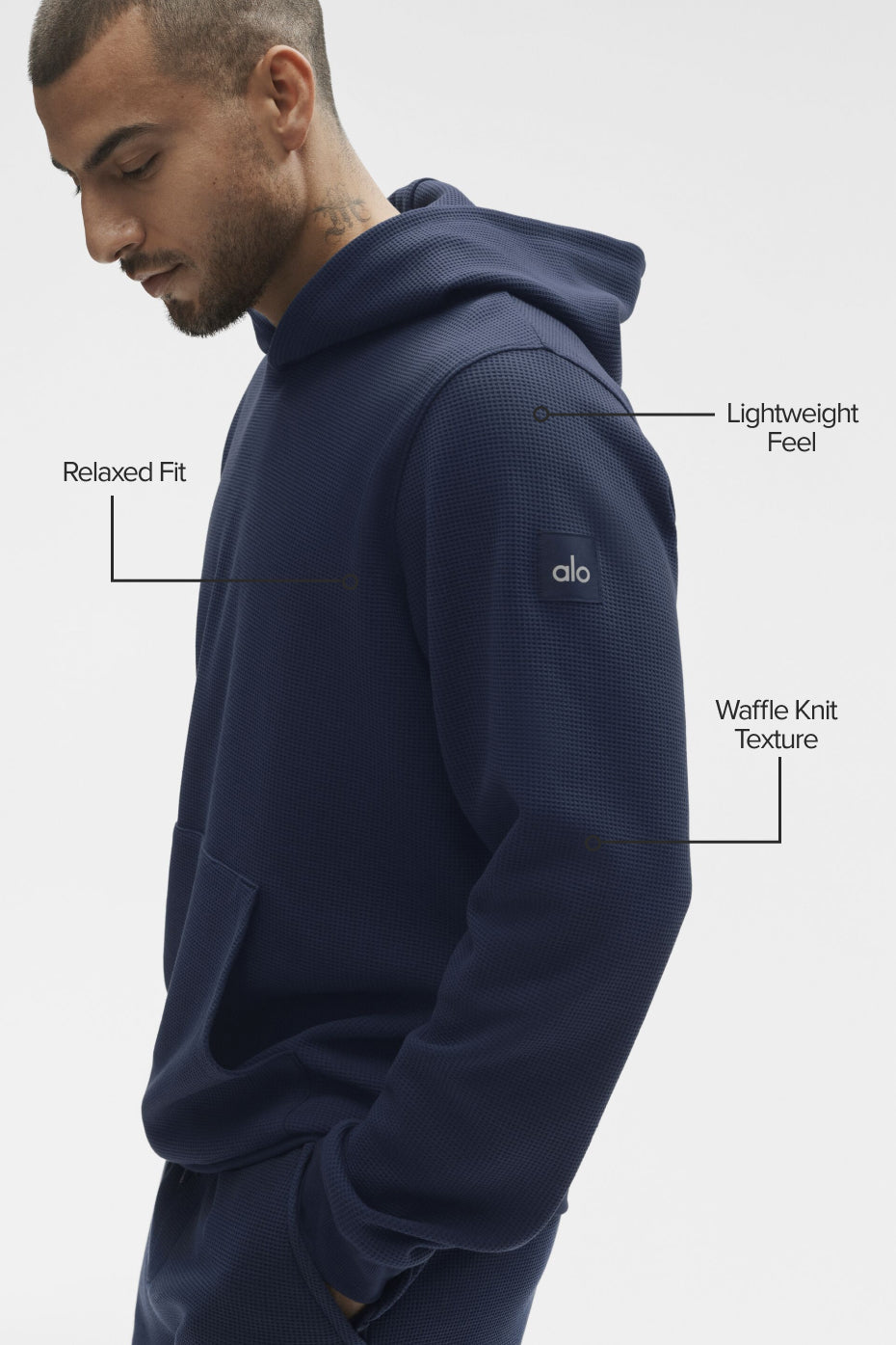 Waffle Lounge Hoodie - Navy — photo 2