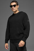 Textured Knit Hoodie - Black — photo 1