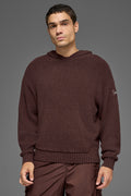 Textured Knit Hoodie - Brownstone — photo 1