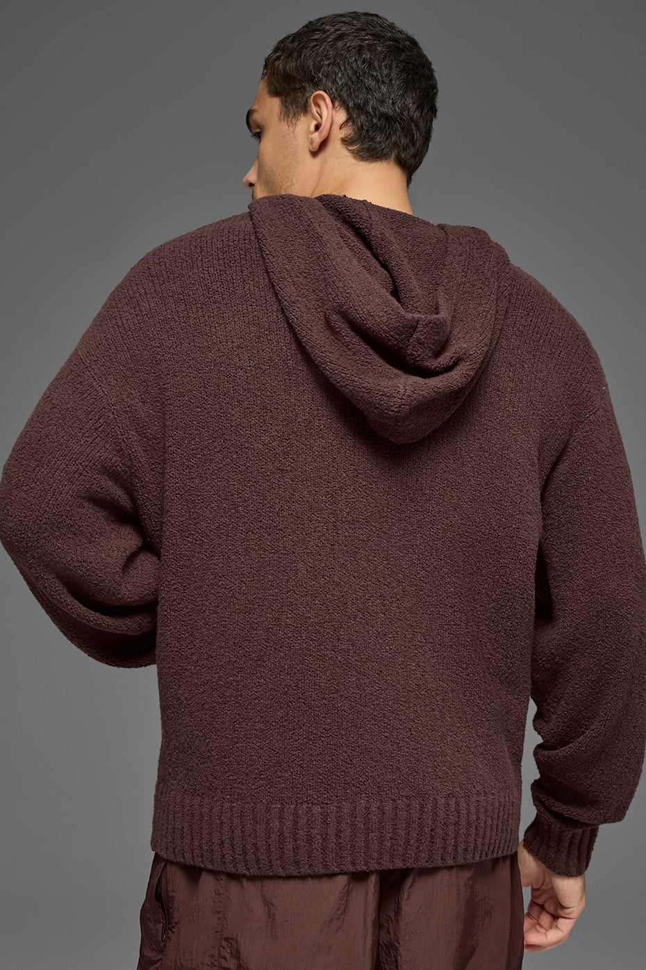 Textured Knit Hoodie - Brownstone — photo 2