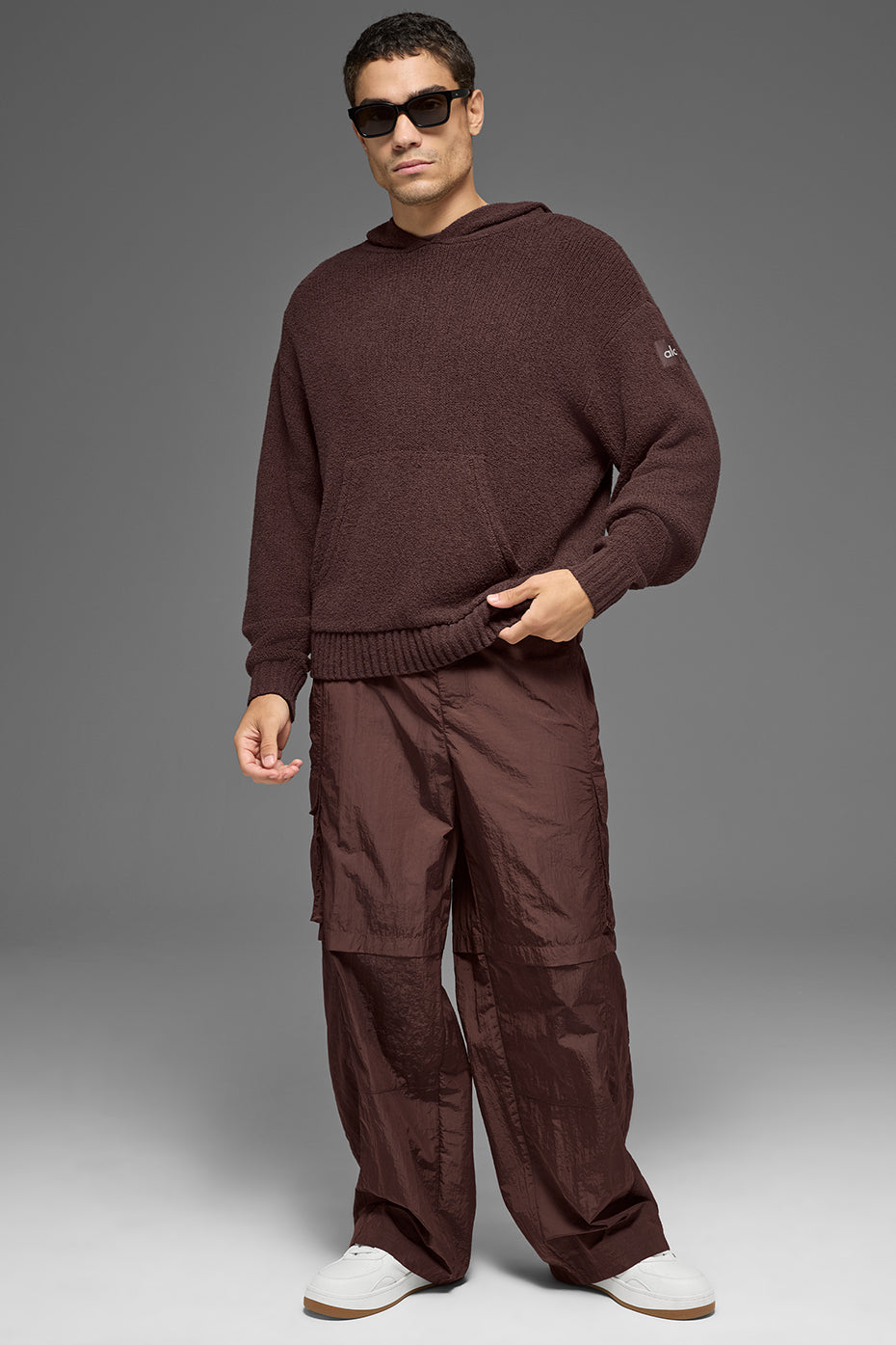 Textured Knit Hoodie - Brownstone — photo 4