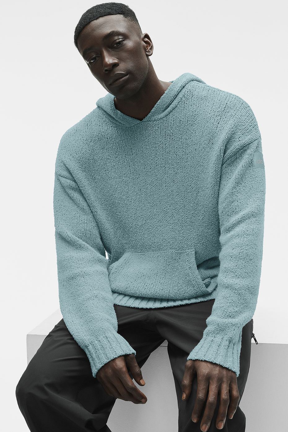 Textured Knit Hoodie - Desert Sage — photo 1