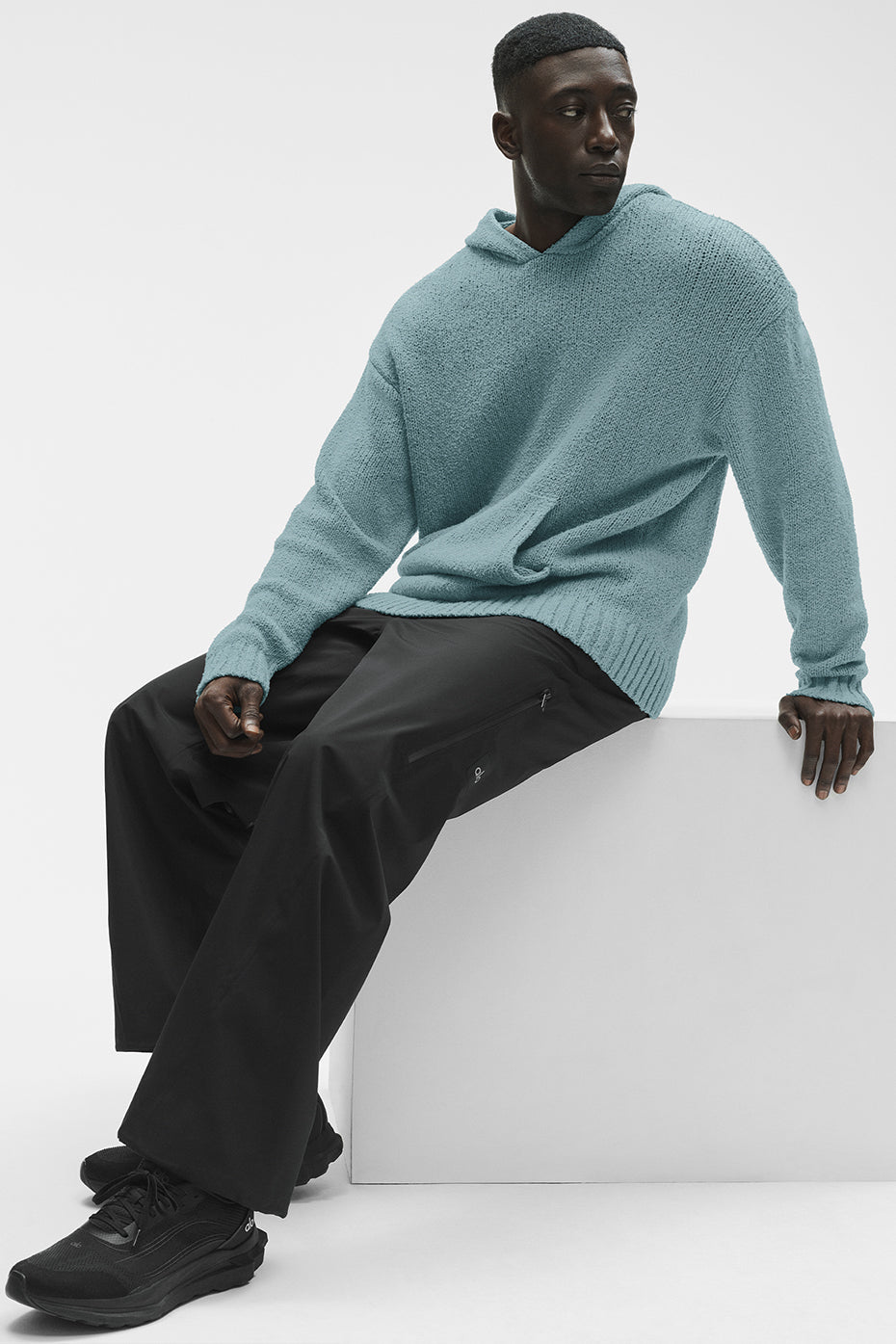 Textured Knit Hoodie - Desert Sage — photo 6