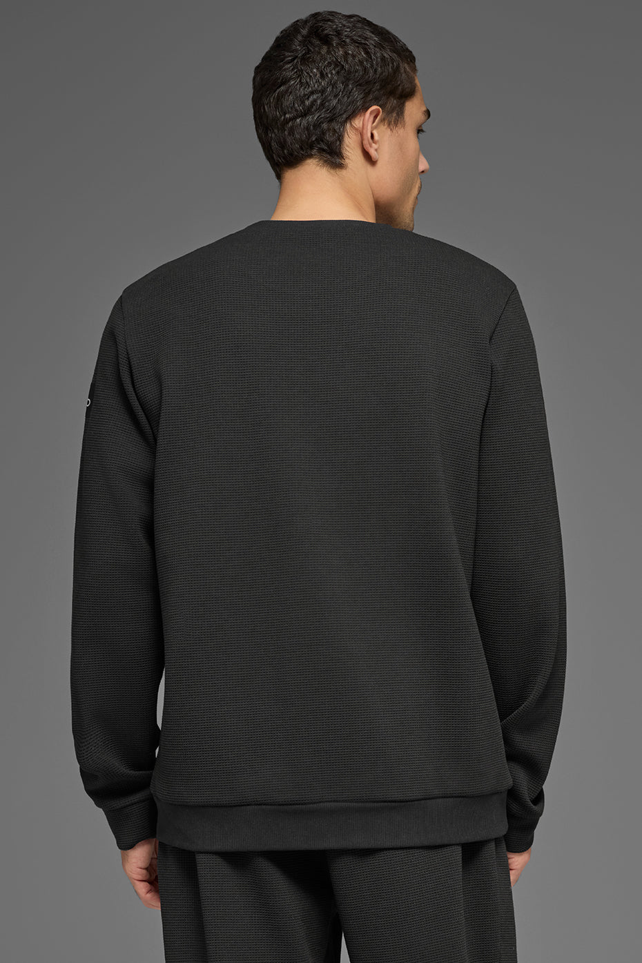 Waffle Lounge Long Sleeve Crew - Black — photo 5
