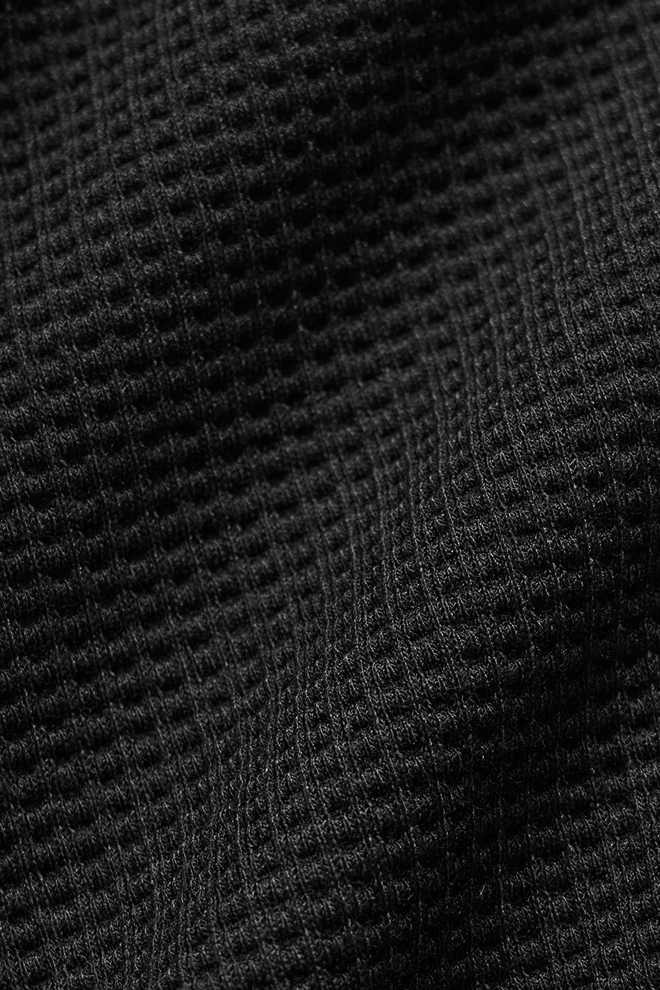 Waffle Lounge Long Sleeve Crew - Black — photo 7
