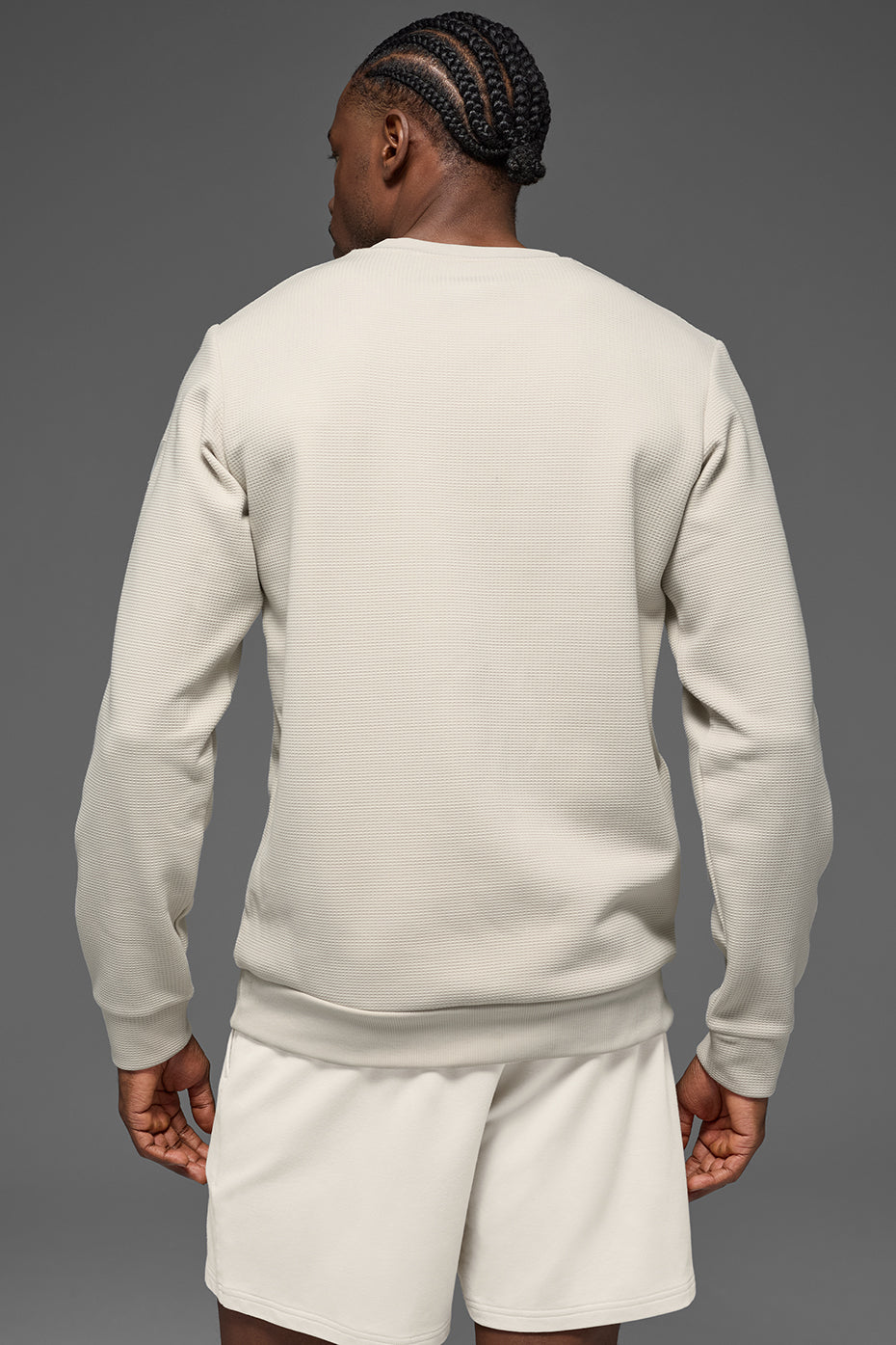 Waffle Lounge Long Sleeve Crew - Bone — photo 3