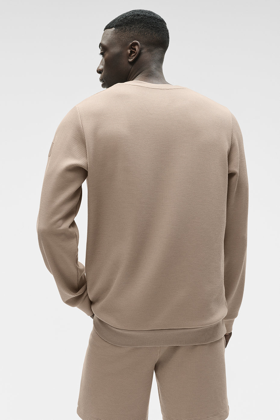Waffle Lounge Long Sleeve Crew - Gravel — photo 3