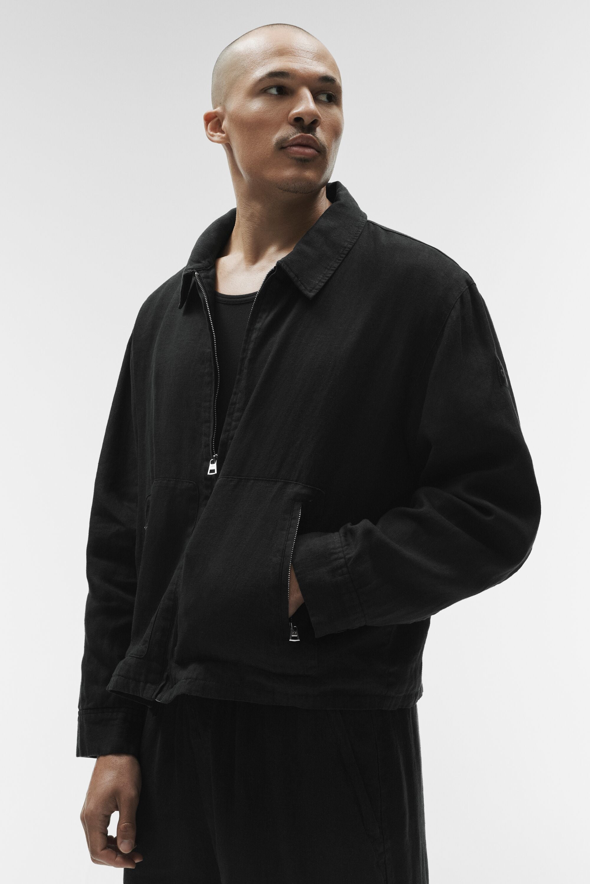Linen Days Full Zip Jacket - Black — photo 3
