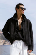 Linen Days Full Zip Jacket - Black — photo 1