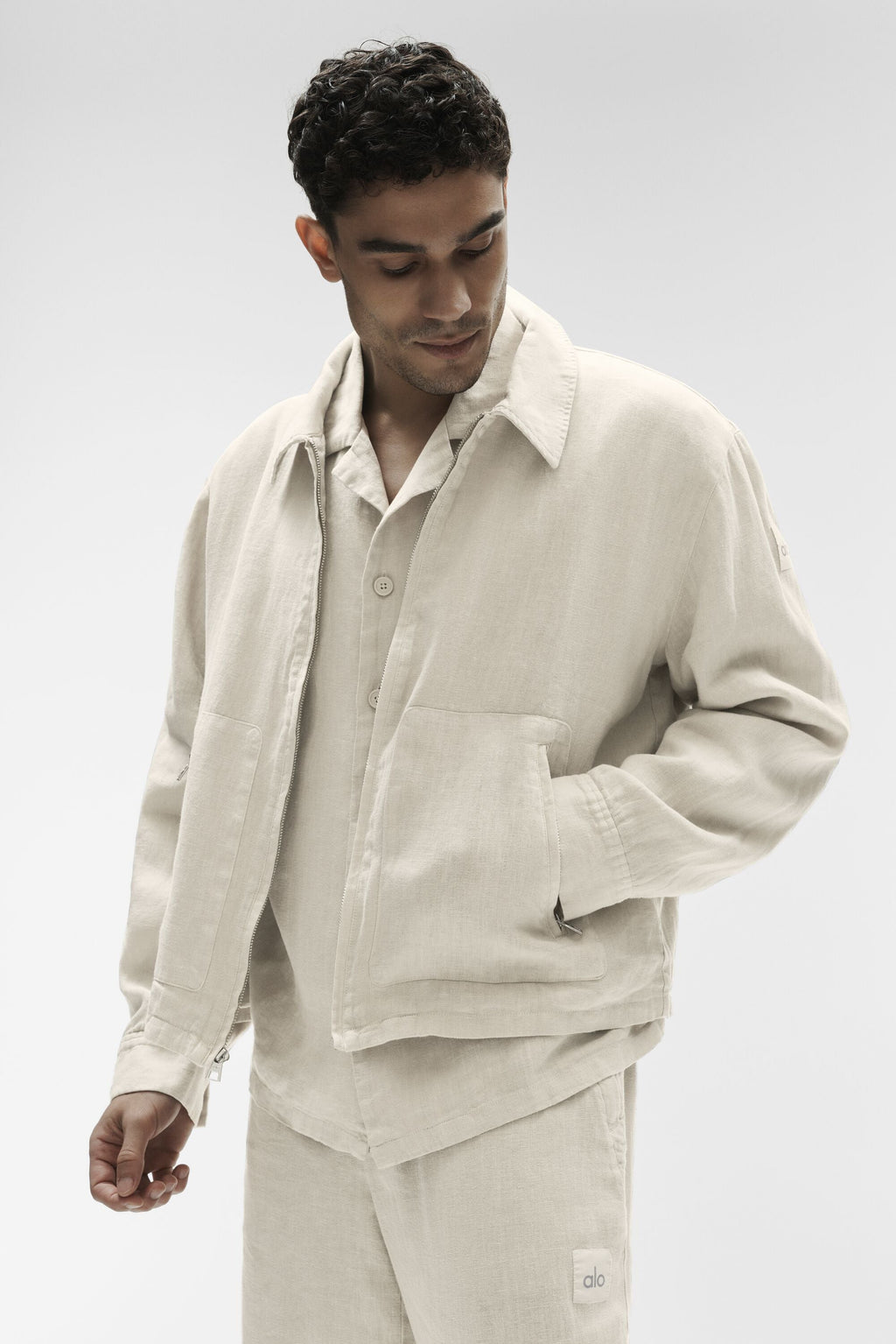 Linen Days Full Zip Jacket - Bone — photo 1