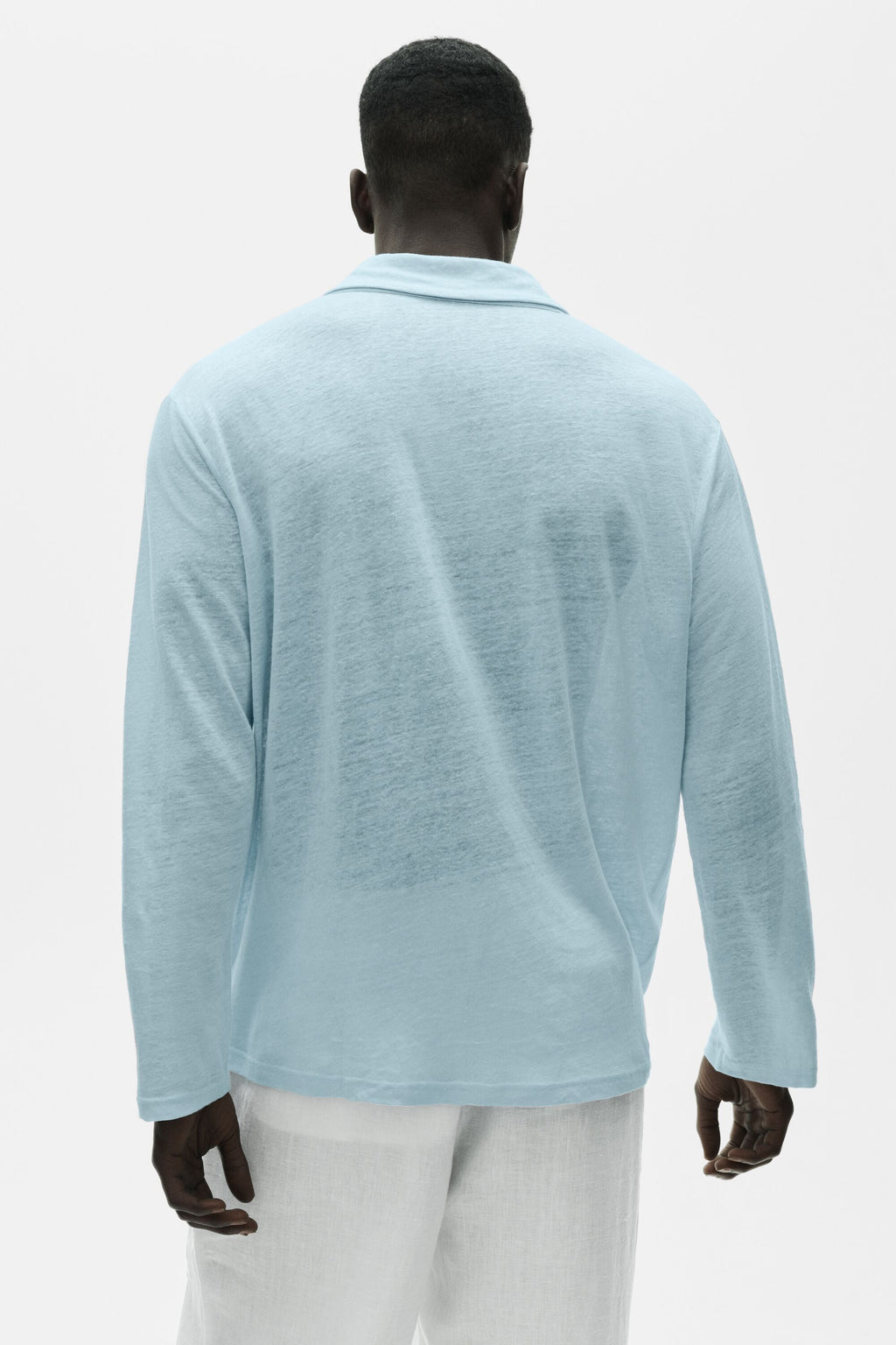 Linen Jersey Coastal Long Sleeve Pullover - Seaside Blue — photo 4