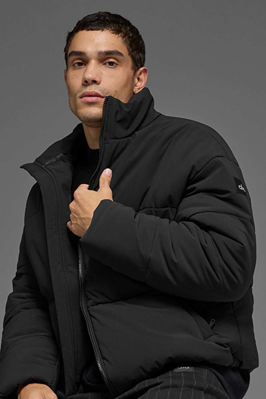 Stretch Woven Street Puffer - Black — photo 4