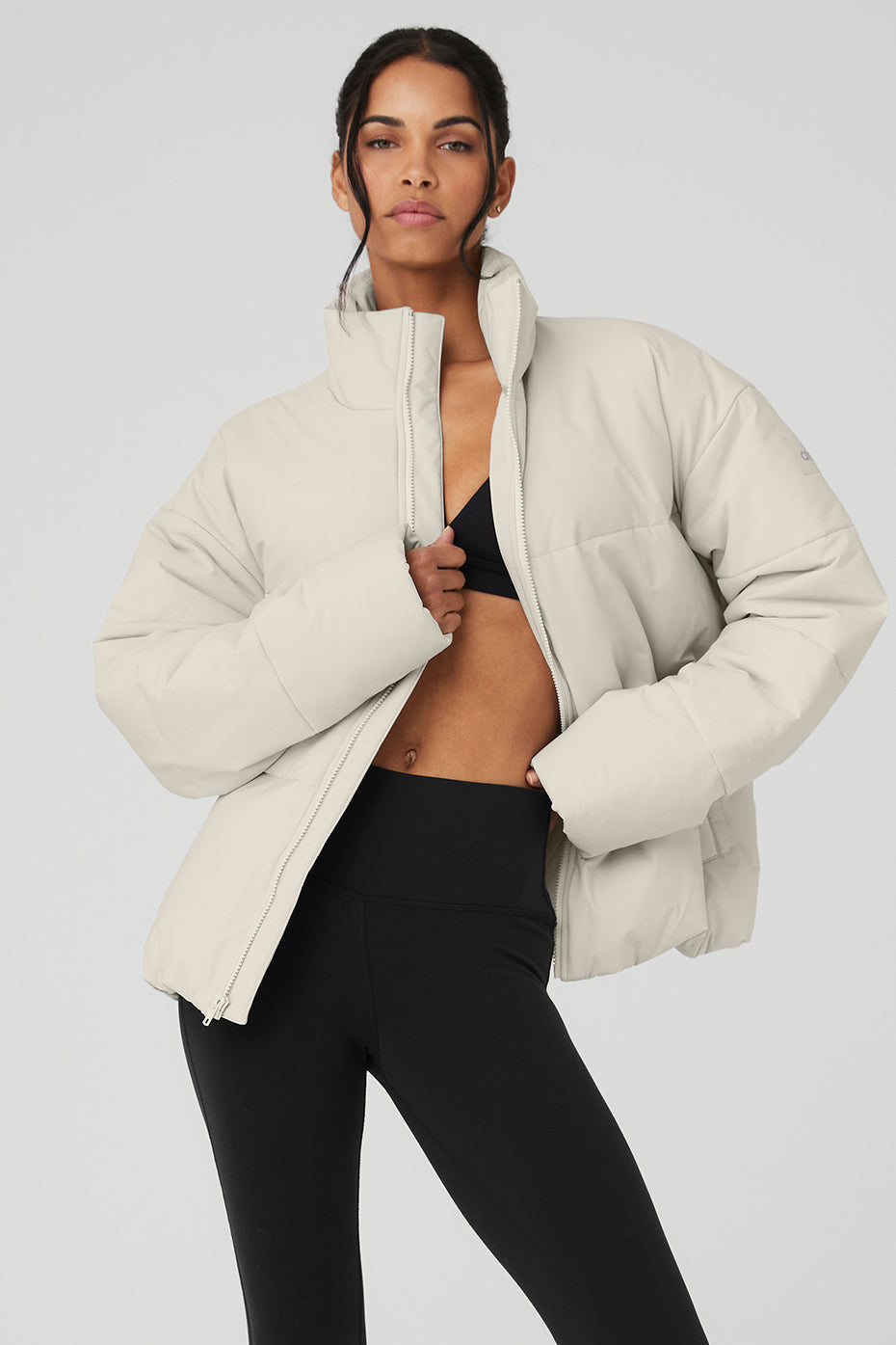 Stretch Woven Street Puffer - Bone — photo 1