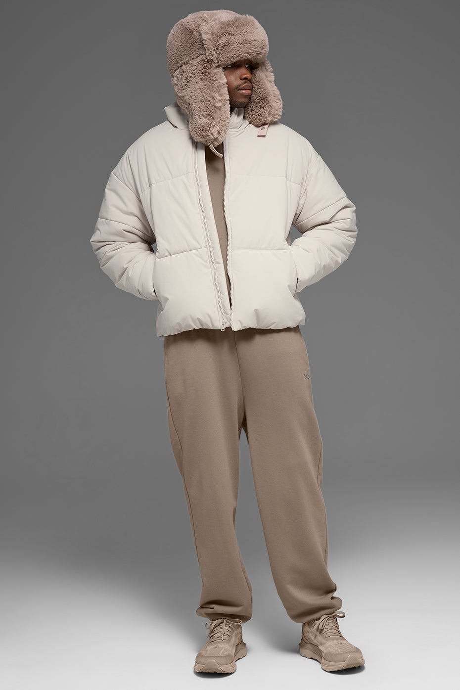 Stretch Woven Street Puffer - Bone — photo 4