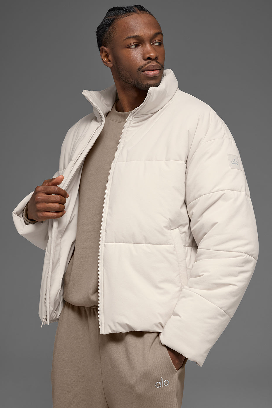 Stretch Woven Street Puffer - Bone — photo 1