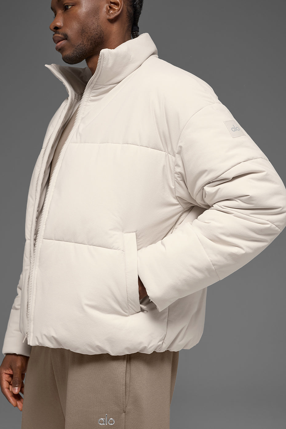 Stretch Woven Street Puffer - Bone — photo 3