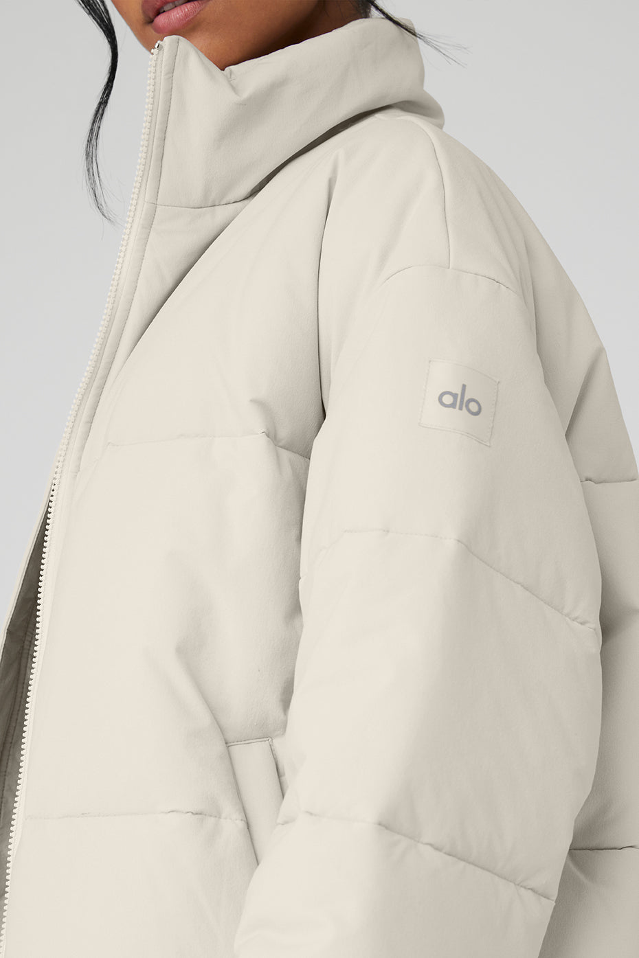 Stretch Woven Street Puffer - Bone — photo 4
