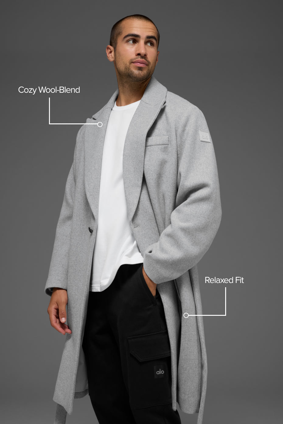 Wool Gameday Overcoat - Athletic Heather Grey — photo 2