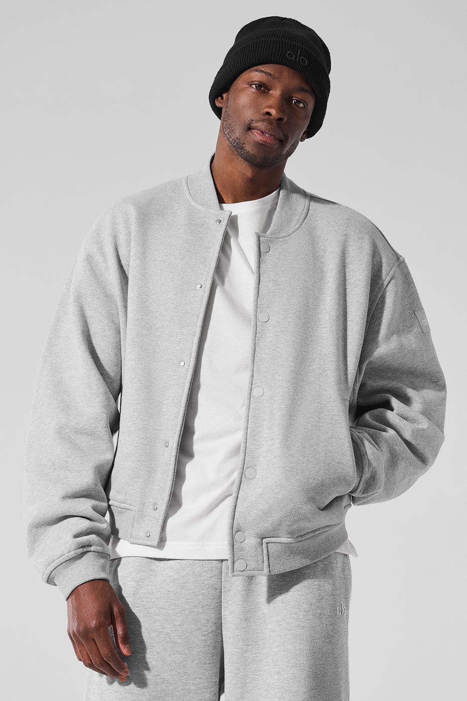 Renown Varsity Jacket - Athletic Heather Grey — photo 1