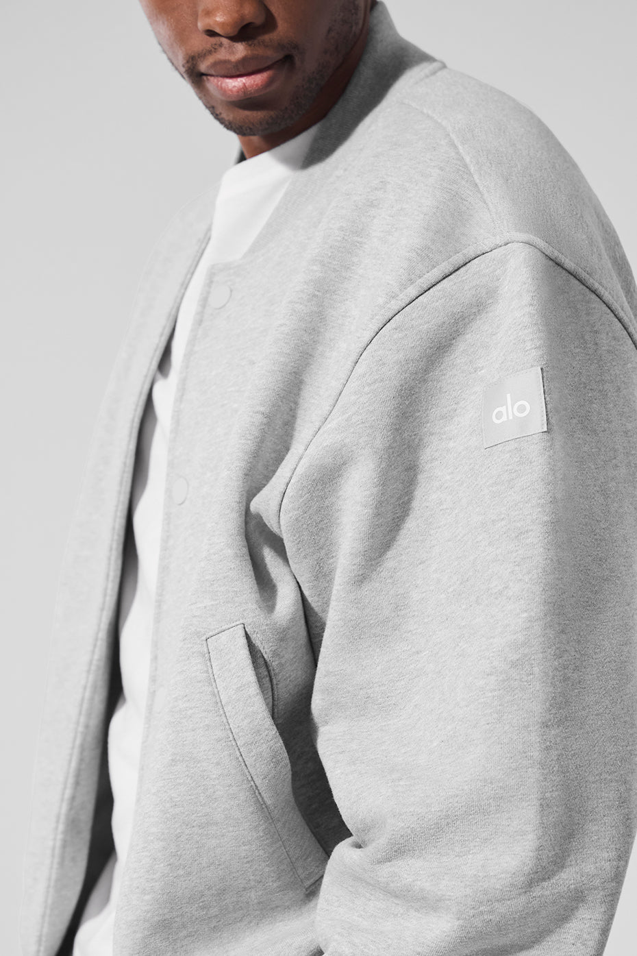Renown Varsity Jacket - Athletic Heather Grey — photo 3