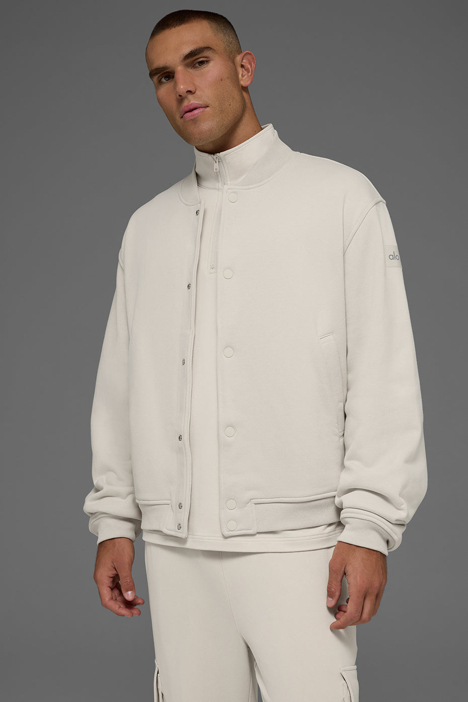 Renown Varsity Jacket - Bone — photo 3