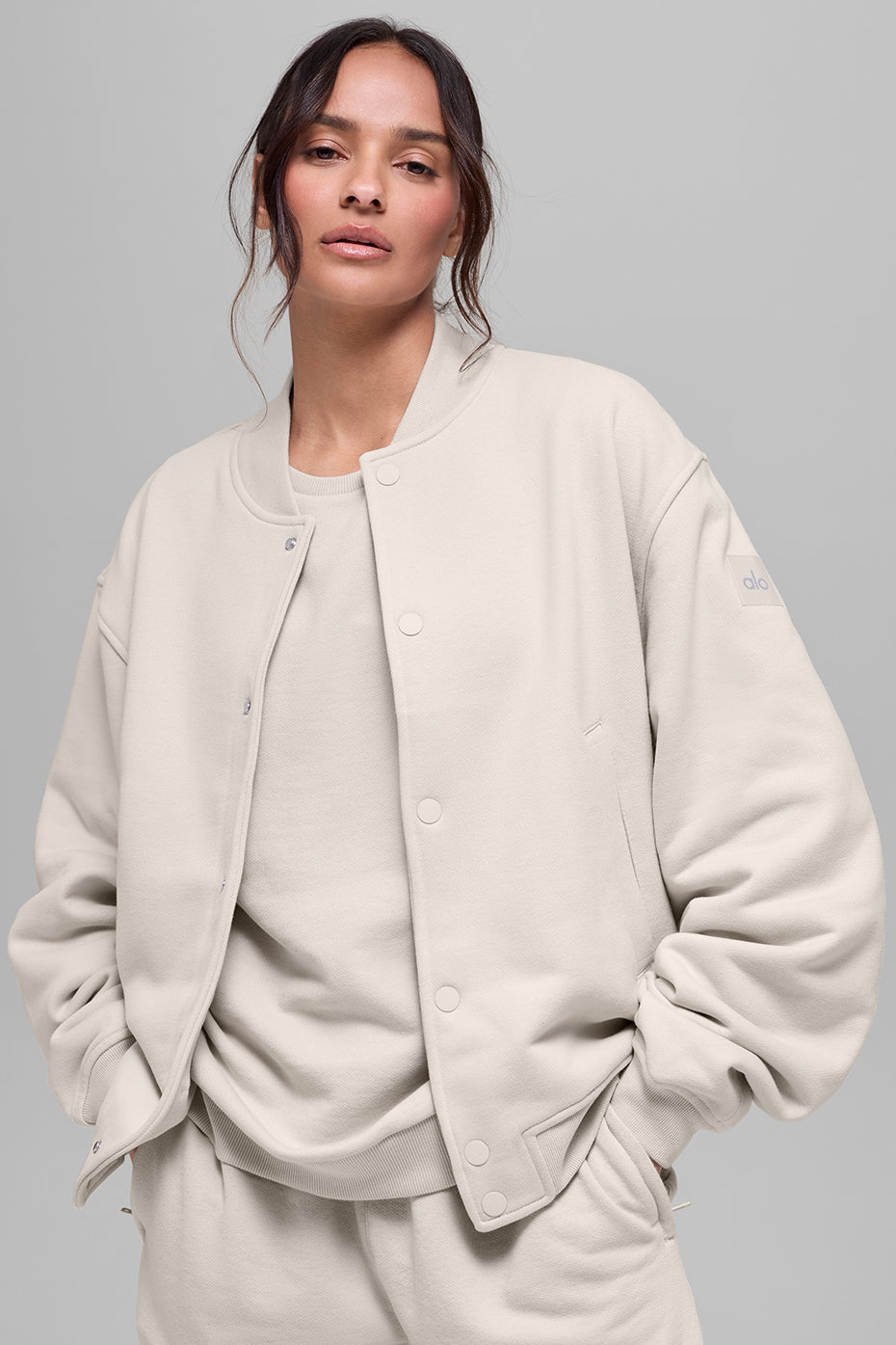 Renown Varsity Jacket - Bone — photo 1