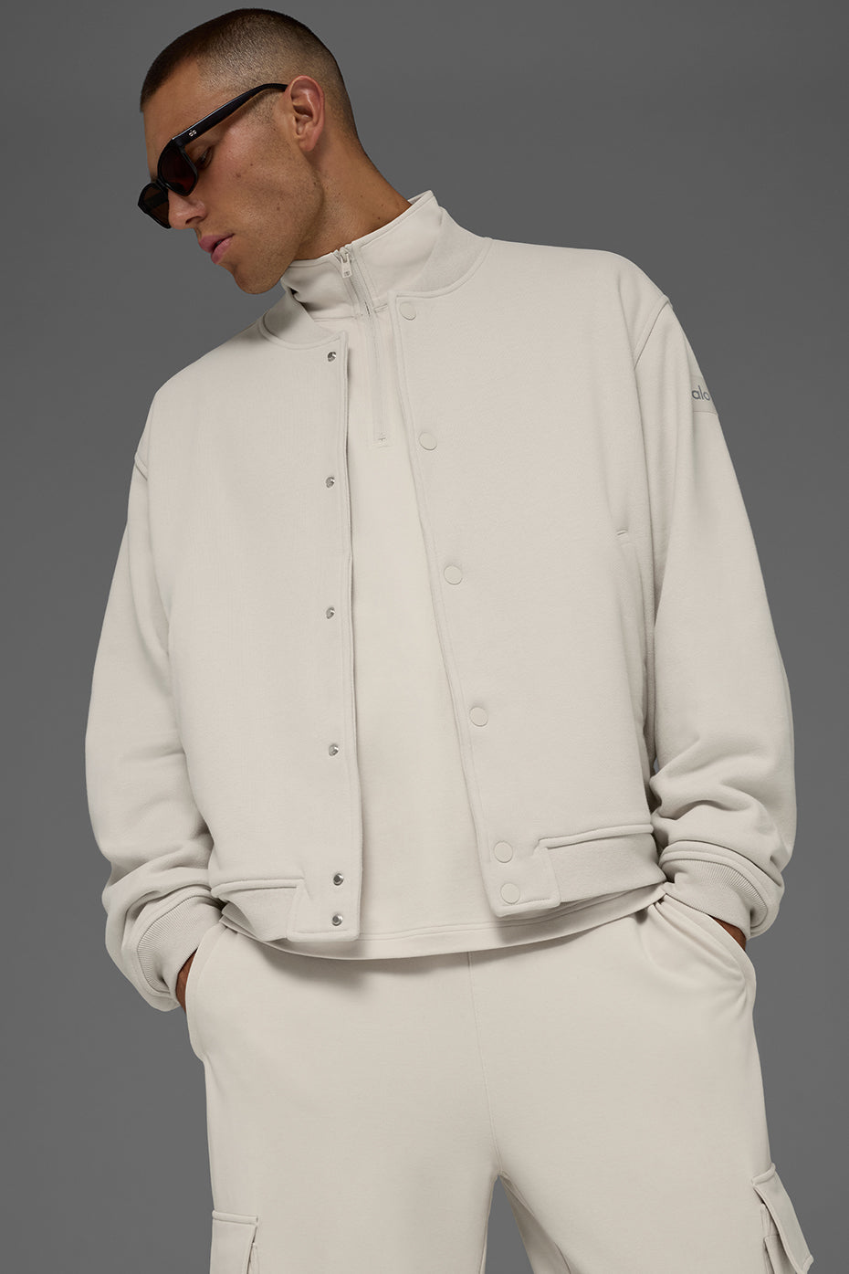 Renown Varsity Jacket - Bone — photo 5