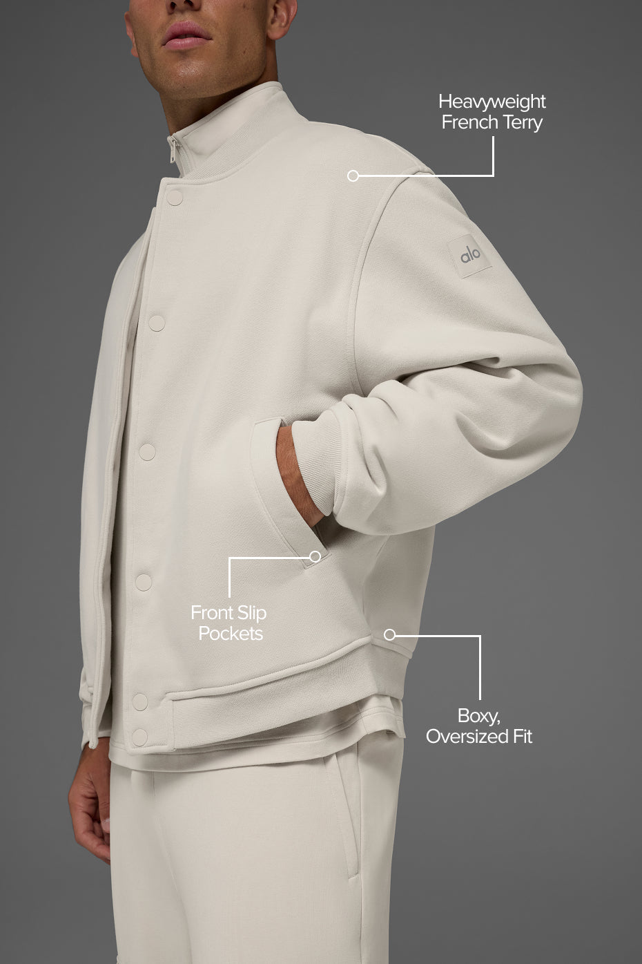 Renown Varsity Jacket - Bone — photo 2