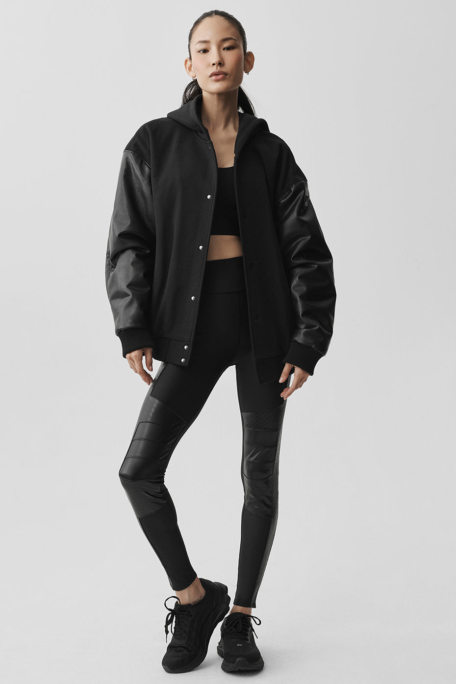 Select Hooded Bomber Jacket - Black — photo 5